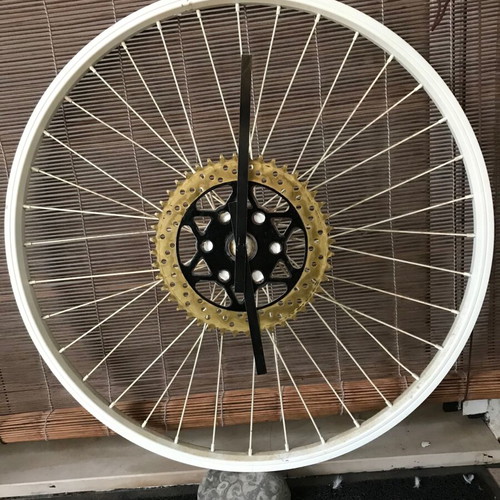 Bicycle Wheel Wall Clock used, analog, 50cm diameter