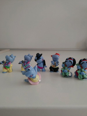 Kinder Happy Hippo Company collectible series used, 7 figures