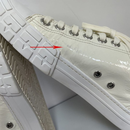 Prada leather Cassetta Wheel sneakers used, beige, size 38.5