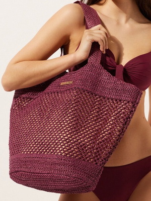 Τσάντα θαλάσσης Calzedonia νέα, από χάρτινη ψάθα με αδιάβροχο ύφασμα