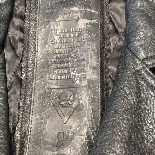 Koyorogi leather jacket used, black, vintage handmade