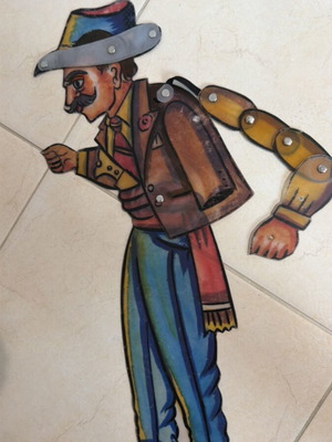 Semi-professional shadow theatre figure Stavrakas used, polypropylene