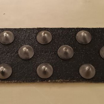 Leather belt with studs used, black, size 90, 1985