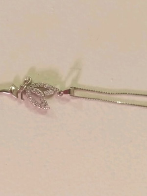 Silver necklace pendant with chain new, silver