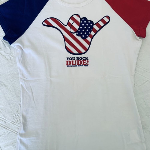 Dsquared2 You Rock Dude! T-Shirt Small like new, multicolor