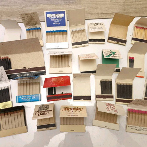 Vintage matchbox collection of 24, hotels and travel theme