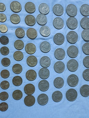 Coin collection 1973 used, 55 pieces, Democratic Greece