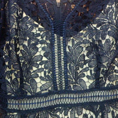 Formal dress new, blue lace with inner lining