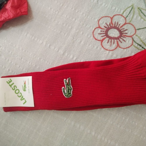 Lacoste unisex red socks