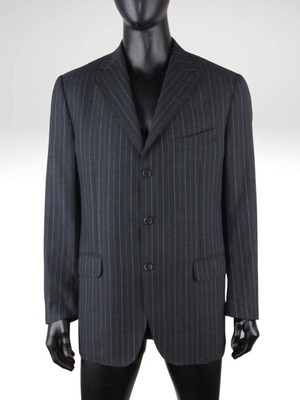 Corneliani CC Collection men's blazer size L black pinstripe like new