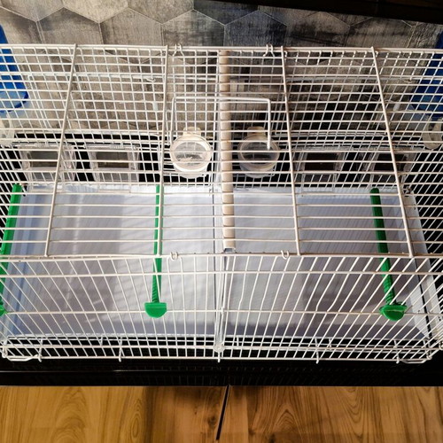 Metal double bird cage 60×25×33 cm with feeders and perches