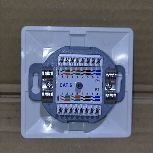 RJ 45 Ethernet double flush socket used, UTP Cat6