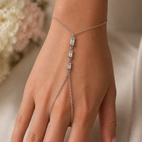 Chain finger bracelet new, stainless steel