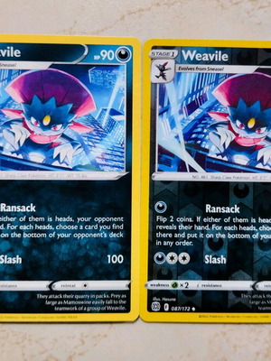 Pokemon cards Weavile σε άριστη κατάσταση, σετ 2 τεμαχίων