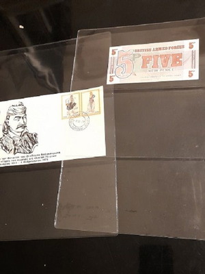 Α4 ζελατίνες με 3 οριζόντια χωρίσματα για χαρτονομίσματα και γραμματόσημα, πακέτο 5, καινούργιες