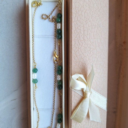 Necklace and bracelet set with gold chain color, new