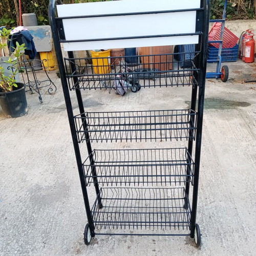 Metal Display Stand with 4 Shelves on Wheels new