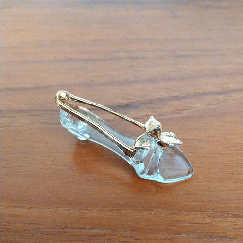 Miniature glass shoe elegant decoration like new