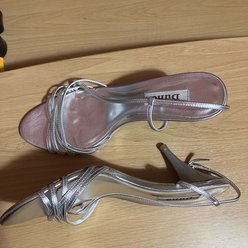 Dune silver sandals new, size 39, 5 cm heel