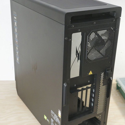 Acer Predator PC case used with 3 RGB fans and PCIE riser