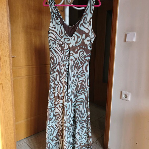 Fidele evening long dress like new, brown and turquoise, size XXL