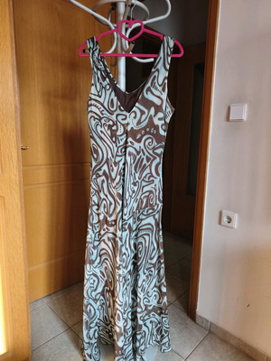 Fidele evening long dress like new, brown and turquoise, size XXL