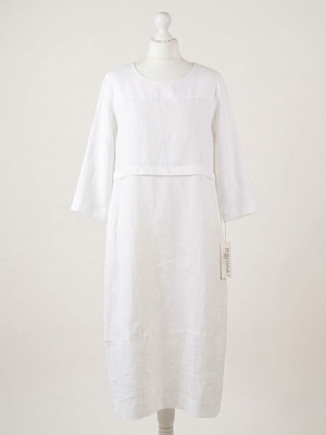 Positiano dress handmade linen new, size M, white