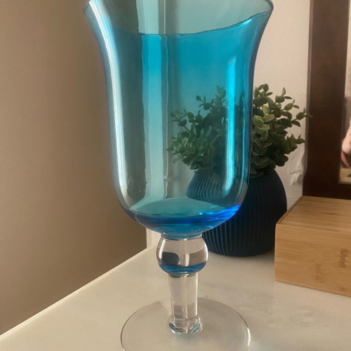 Decorative glass candlestick new, height 28cm