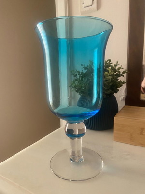 Decorative glass candlestick new, height 28cm