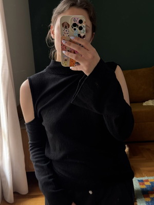 Souvenir backless knitted top like new, black, size S