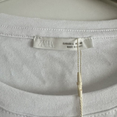 Zara cotton t shirt new, size L, white