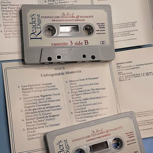 Reader's Digest cassette tapes like new, Luciano Pavarotti & Kiri Te Kanawa