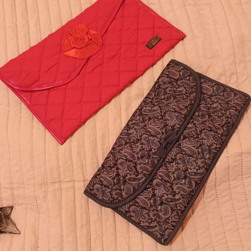 Vintage quilted fabric clutch bags pack of 3, like new