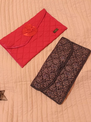 Vintage quilted fabric clutch bags pack of 3, like new