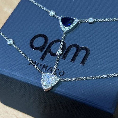 Double pendant APM Monaco new with blue stone, original with certificate