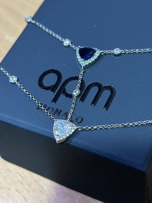 Double pendant APM Monaco new with blue stone, original with certificate