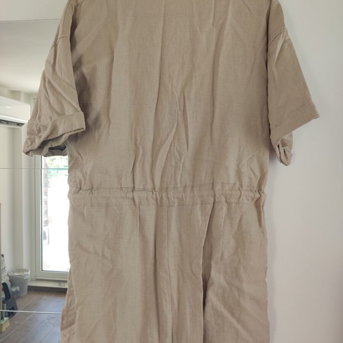 Mango linen playsuit jumpsuit Safari beige Boho chic XS like new