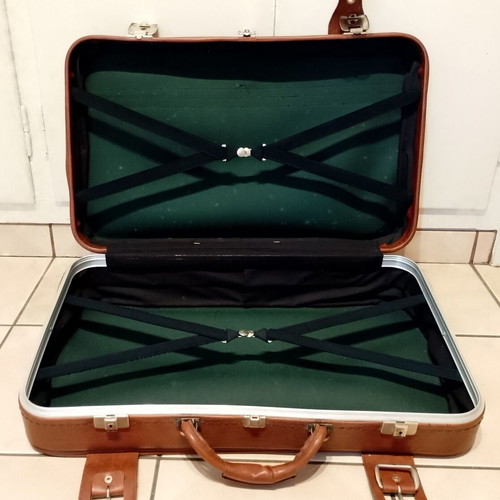 Vintage leather suitcase used