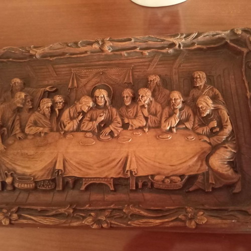 Relief painting used depicting the Last Supper made of dough