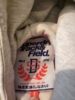 Superdry hoodie XS in very good condition, white and grey