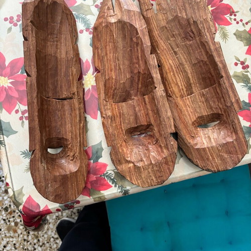 Wooden decorative masks set of 3 like new