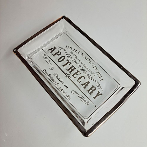 Decorative tray new with old New York apothecary theme