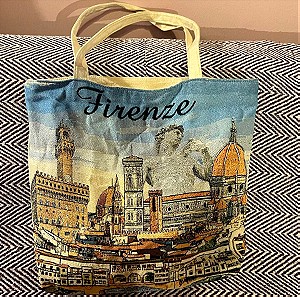 Πάνινη, μεγάλη τσάντα από την Φλωρεντία
