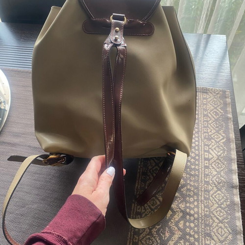 Gianfranco Ferre backpack used, beige and brown