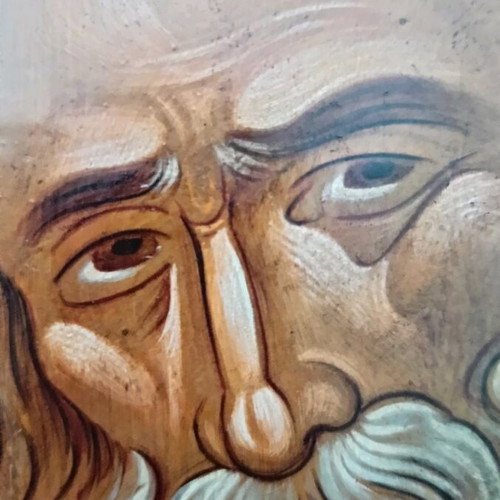 Saint Symeon handmade icon egg tempera with 23K gold leaf