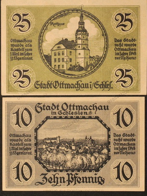 Νοτγκελντ τραπεζογραμμάτια 10 και 25 pfennig 1921/22 σε κατάσταση σαν καινούργια