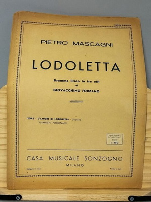Lodoletta sheet music used, Pietro Mascagni