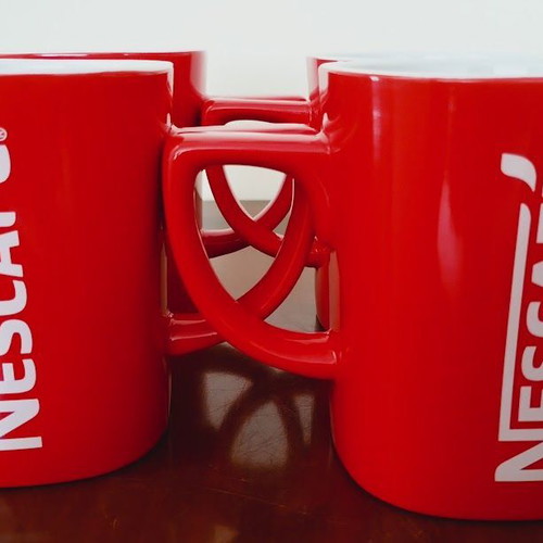 Nescafé Red Mug set of 4 ceramic coffee cups