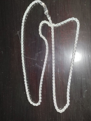 Silver 925 chain necklace unisex, double weave, 60cm