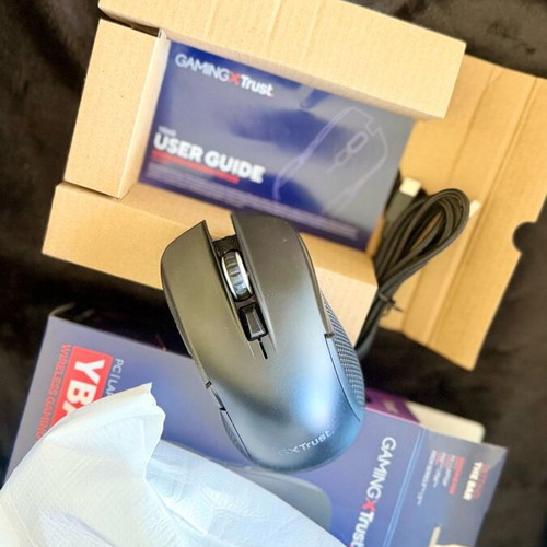 Trust GXT 923 YBAR wireless RGB gaming mouse 7200 DPI black new